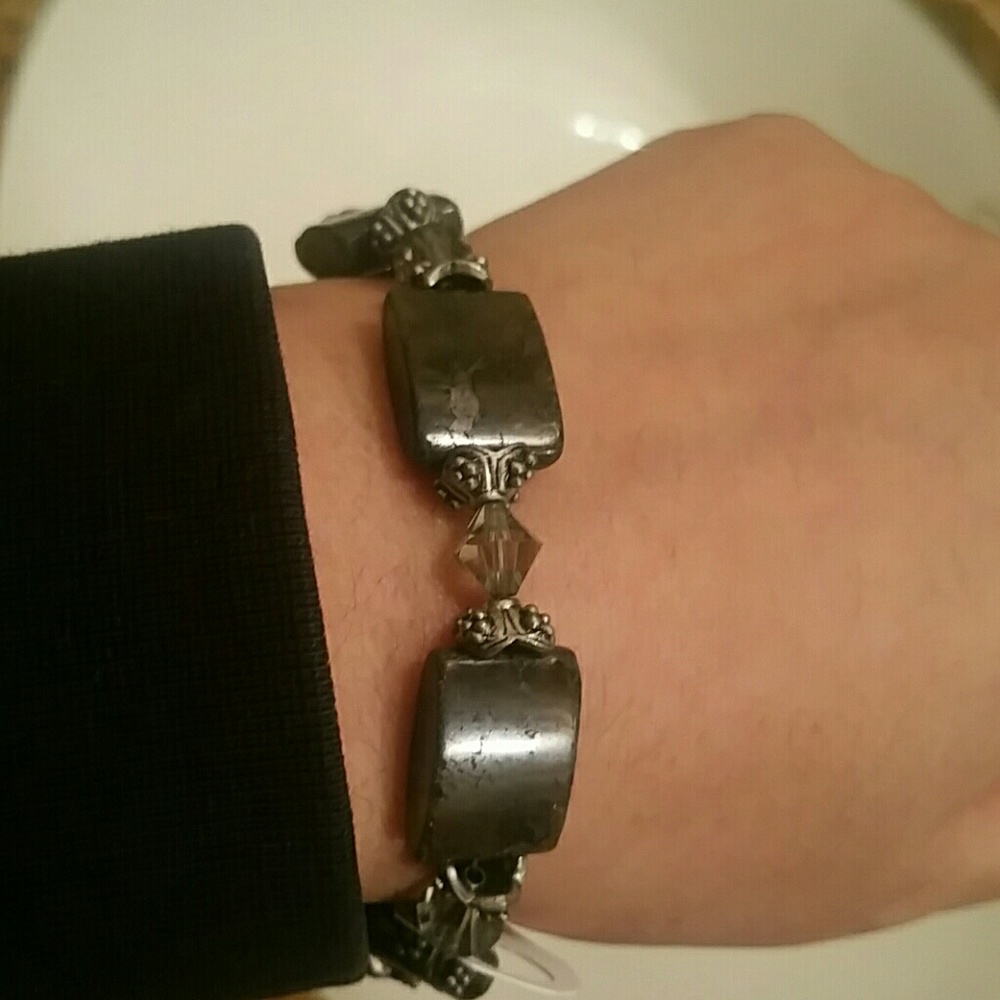 Beautiful brand new silver and stone bracelet!